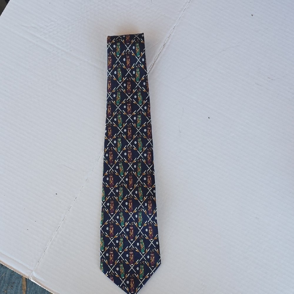 Golf A Rogers Elegant Patterned Men's Tie With Golf Bag Designs